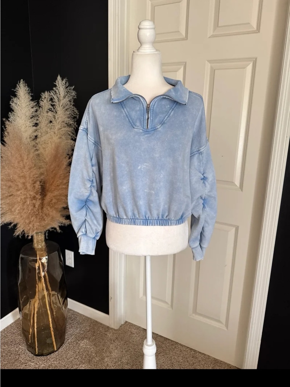Free People FP Movement Valley Girl Pullover Top Cloudy Waters size Small - Picture 8 of 12